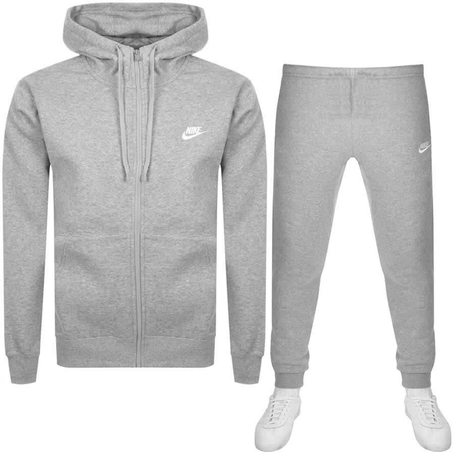 mens grey nike swoosh tracksuit